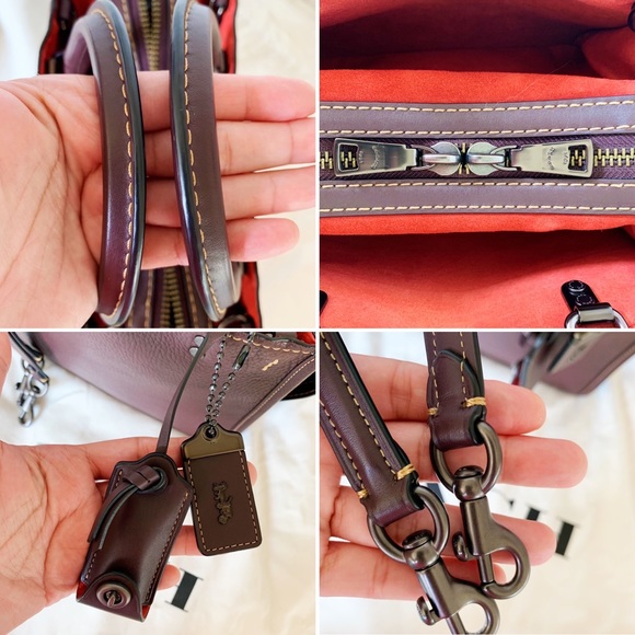 Coach Rogue 25 Oxblood Leather Satchel - Picture 12 of 16